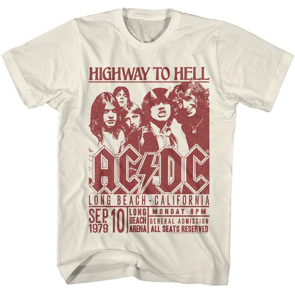 Acdc Long Beach Ca Natural Adult T Shirt